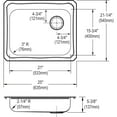 thumbnail image 2 of 25X21 3H 1B SS SINK W/RH DRN, 2 of 2