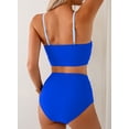 thumbnail image 2 of DOKOTOO Bikini Sets for Women High Waisted Color Block Bathing Suits Beachwear Padded Swimsuits Blue M US8-10, 2 of 11