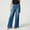 Blue, variant on New Wide Leg Jeans For Women Seamed Front Wide Leg Jeans Solid Color Casual Fashion Trousers