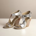 thumbnail image 2 of SACFOF Womens Fashion Wedge High Heels Hollow Out Sandals Open Toe Back Zipper Summer Shoes, 2 of 6