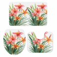 thumbnail image 2 of Spring Floral Bathroom Rugs Set Watercolor Vintage Red Yellow Flower Green Leaf Non Slip Absorbent Soft Bath Mats 3 Piece Set with Bathroom Rug, U-Shaped Floor Mat, Toilet Seat Cover Large Size, 2 of 9