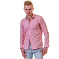 thumbnail image 2 of Pink Check Mens Slim Fit Designer Dress Shirt - tailored Cotton Shirts for Work, Small, 2 of 4
