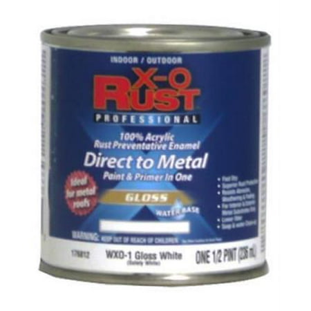 WXO1 X-O Rust 1/2 PT Gloss White Water Base Interior/Exterior Anti Rus (Best Water Based White Gloss Paint)