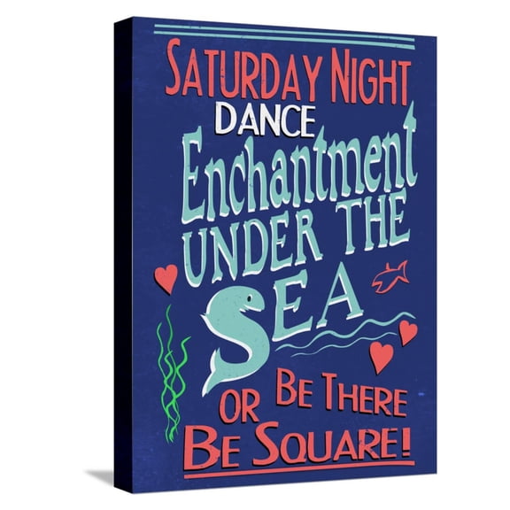 Art.com Enchantment Under The Sea Dance Stretched Canvas Print Wall Art, 12" x 16"