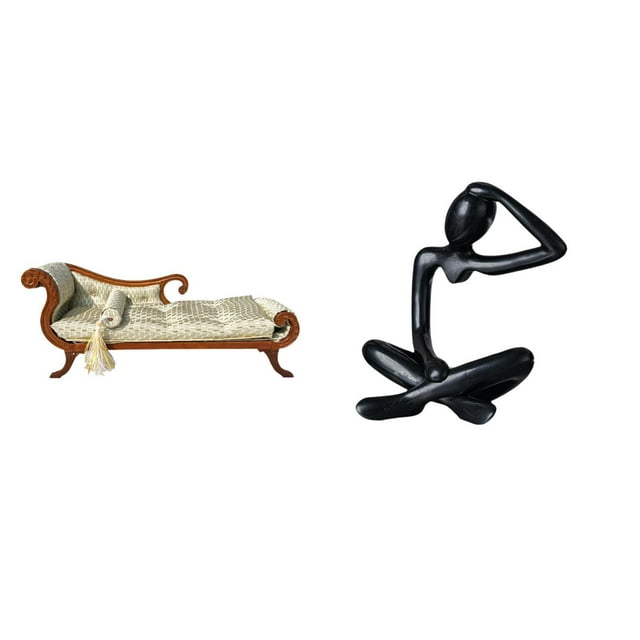 Sofá en miniatura para muñecas,Muebles de casa de muñecas a escala 1/12,modelo de sofá de madera,decoración,Figura de escritorio,Escultura abstracta de pensador para decoración de oficina
