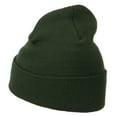 thumbnail image 3 of Christmas Embroidered Long Cuff Beanie - Olive OSFM, 3 of 5