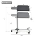 thumbnail image 4 of Giantex Support Mobile pour Ordinateur Portable, Chariot Roulant pour Ordinateur Portable à Hauteur Réglable avec Plateau Inclinable, Butée de Bord de Sécurité, Tablette Latérale, Poste de Travail Informatique Assis-Debout pour la Maison, le Bureau, l'École, 4 of 10