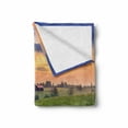 thumbnail image 2 of Nature Soft Flannel Fleece Blanket, Picture of Rural Pastoral Meadows with Fences Surreal Countryside Image Print, Cozy Plush for Indoor and Outdoor Use, 50" x 60", Green Blue Orange, by Ambesonne, 2 of 6