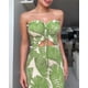 thumbnail image 3 of CHICME - Vestido de fiesta con estamp floral y lazo fruncido fruncido y bandeau para fiesta, vestido ajust con dobladillo con volantes, 3 of 3