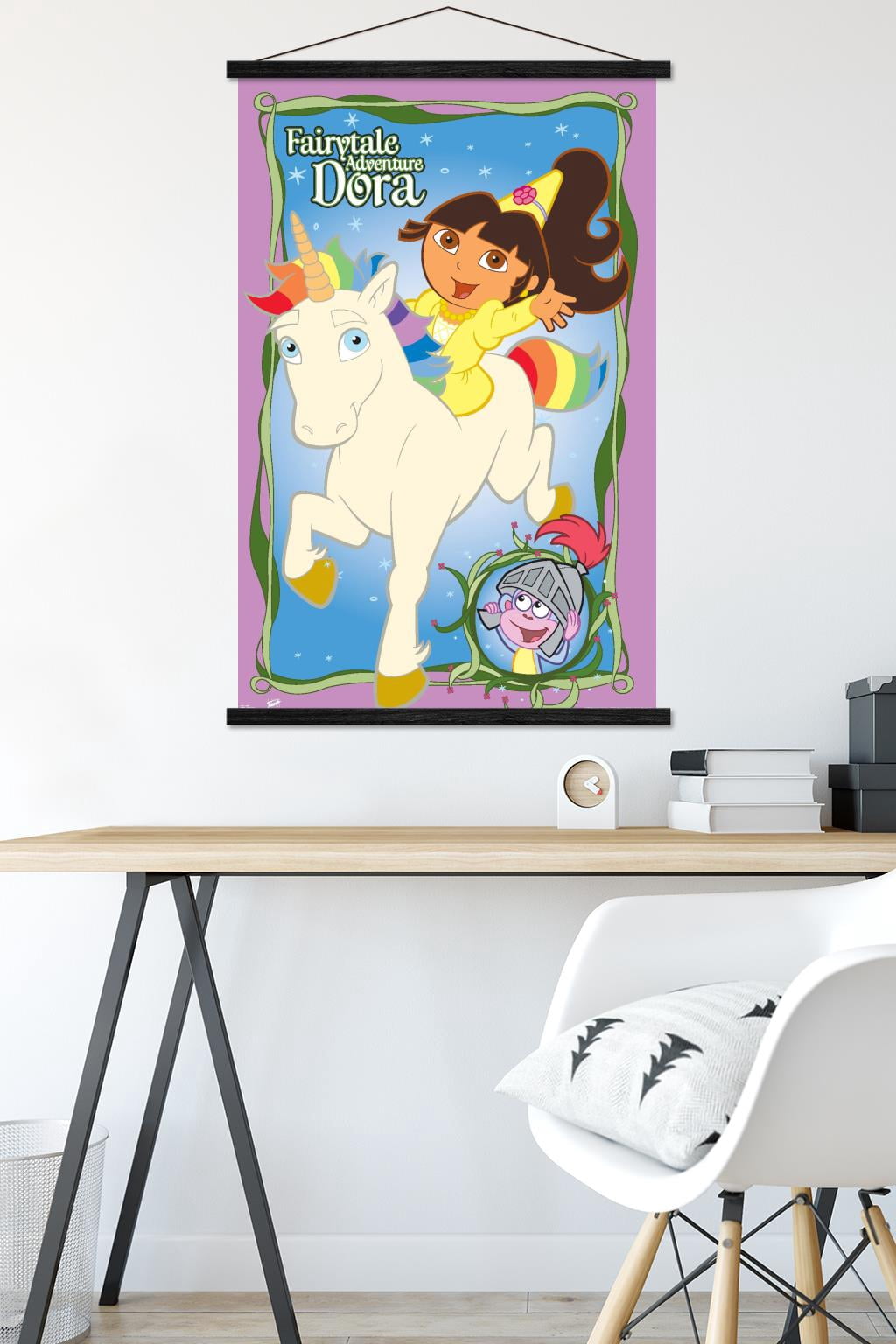 Nickelodeon Dora The Explorer - Fairytale Wall Poster with Wooden Magnetic Frame, 22.375" x 34"