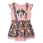Disney Minnie Mouse Baby Girl Pinafore Dress & Bodysuit, 2 Piece Set, Sizes 0/3-24 Months