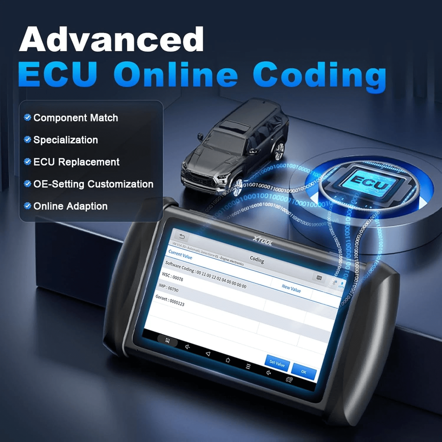XTOOL IP819TP + 4PCS TS100 Sensors OBD2 Scanner Bluetooth TPMS Diagnostic Tool Full System Bidirectional Scan Tool, Activate/Relearn All Sensors, 39+ Services