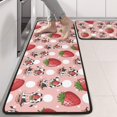 thumbnail image 2 of Kitchen Rugs Sets Of 2,Pink Cow Strawberry Hat Pattern Anti Fatigue Kitchen Mat Rugs Non Slip Washable,Decorative Kitchen Floor Mats for Kitchen,Sink,Laundry,17"x47"+17"x47", 2 of 5