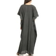 thumbnail image 2 of Sakkas Favi Womens Casual Long Maxi Dress Caftan Cover Up Loungewear in Rayon - 1-Black - One Size Regular, 2 of 5