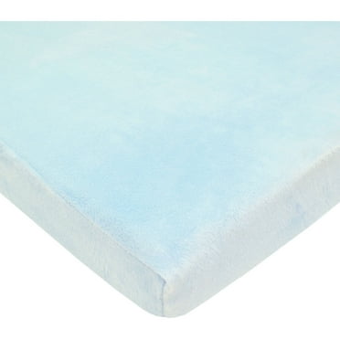American Baby Co. Soft Chenille Polyester Fitted Portable/MiniCrib Sheet, Blue