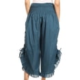 thumbnail image 2 of Sakkas Loore Womens Wide Leg Gaucho Pants Cotton with Pockets and Smock Waist - Steel Blue - One Size Plus, 2 of 5