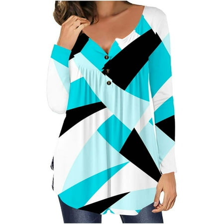 

Zedker Long Sleeve Tops for Women Scoop Neck Long Sleeve Tops for Women Women s Fashion Printed Loose T-Shirt Long Sleeves Blouse Round Neck Casual Tops