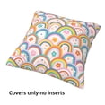thumbnail image 3 of Throw Pillow Covers, Rainbow flowers A Soft Square Pillow Cases with Invisible Zipper for Couch Bed Sofa, Farmhouse Fall Home Decor 18"x18", 3 of 7