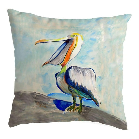 Betsy Drake Interiors Talking Pelican Small Noncorded Pillow 12x12