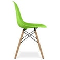 thumbnail image 3 of Maklaine 17.5 inches Plastic and Beech Wood Dining Chair in Green, 3 of 4