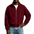 thumbnail image 7 of Men's Full Zip Sweatshirt Stand Collar Raglan Sleeve Casual Jacket with Pockets Relaxed Fit Long Sleeve Top for Fall Winter Daily Commute, 7 of 7