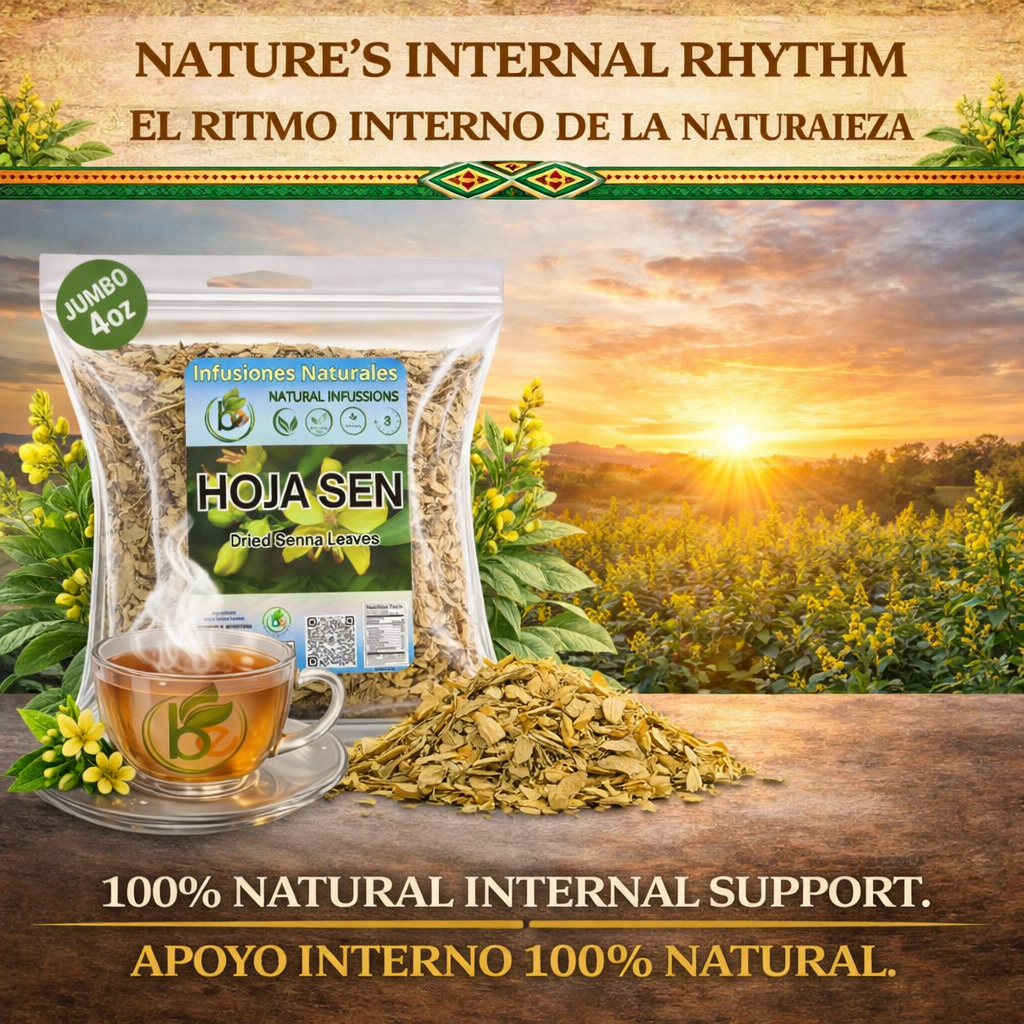 Hoja de Sen Té (Senna Leaf Tea Natural) Net Wt. 4 oz (113g) - 100% Natural, Vegan