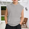 thumbnail image 2 of Kids Sleeveless Hooded Tank Top, Boys Girls Pocket Casual Sleeveless Sweatshirt, 2 of 8