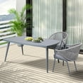 thumbnail image 5 of Nuu Garden 63x35'' 6-Person Aluminum Outdoor Dining Table,All Weather Outdoor Slat Rectangle Dining Table with Umbrella Hole,Bistro Table for Garden, Backyard, Dark Grey, 5 of 10