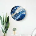 thumbnail image 4 of Wall Clock Silent Non-Ticking Battery Operated Modern Wall Clocks Decorative for Bathroom Kitchen-Gold Blue Marble Vintage Creative(14inch), 4 of 4