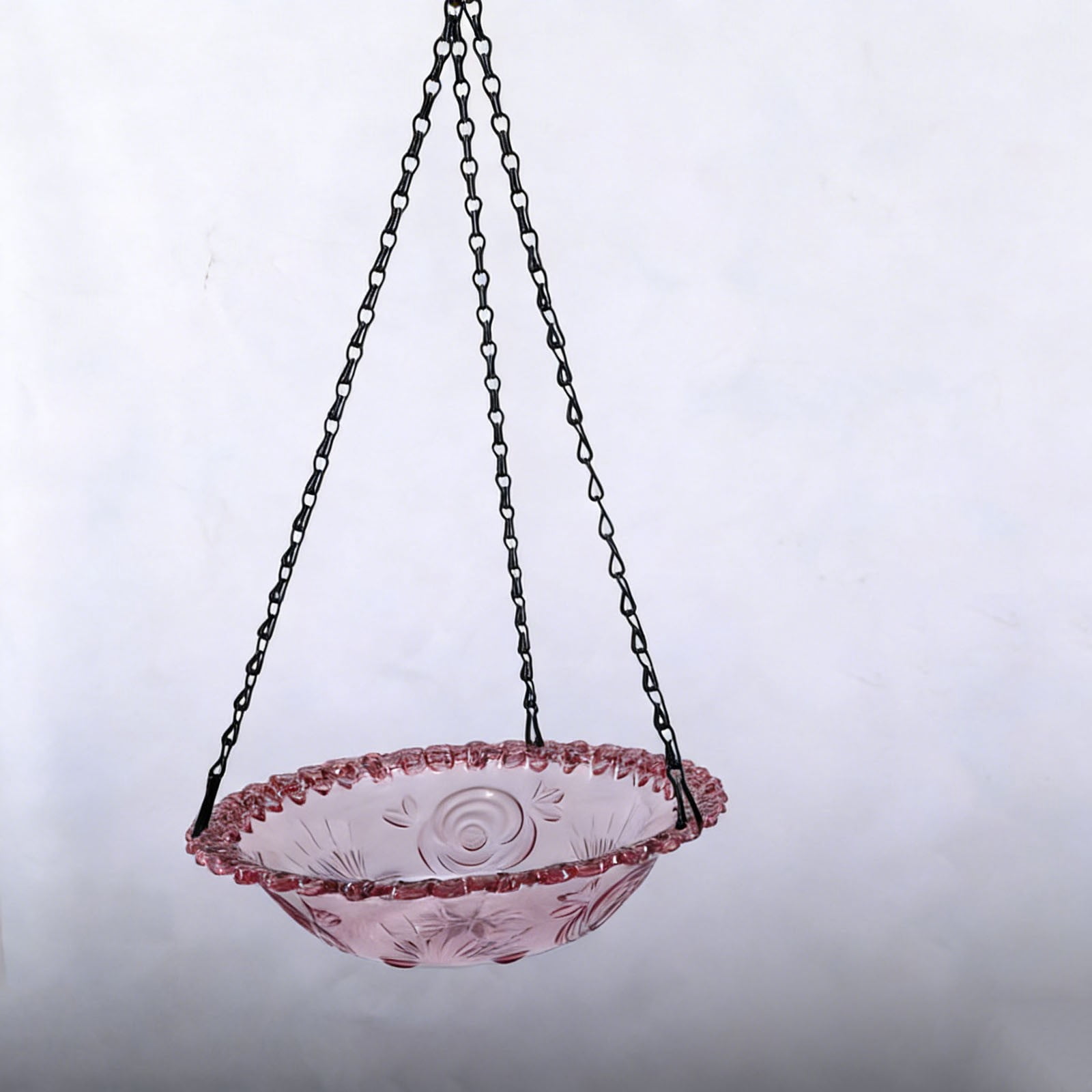 D Garden Solar Bird Feeder Hanging Bird Bath With Solar Panel Plastic Construction And Floating Design For Outdoor Decoration 9.25In
