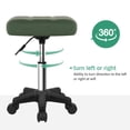 thumbnail image 4 of Taburete con ruedas FURWOO, cuadrado, giratorio, de piel sintética, color verde, 4 of 7