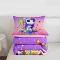 thumbnail image 5 of Erosebridal Cute Unicorn Full Size Comforter Sets，Colorful Flowers Watercolor Splatter Ink Bedding Sets For Kids Girls,Reversible Pink 3 Pieces, 5 of 7
