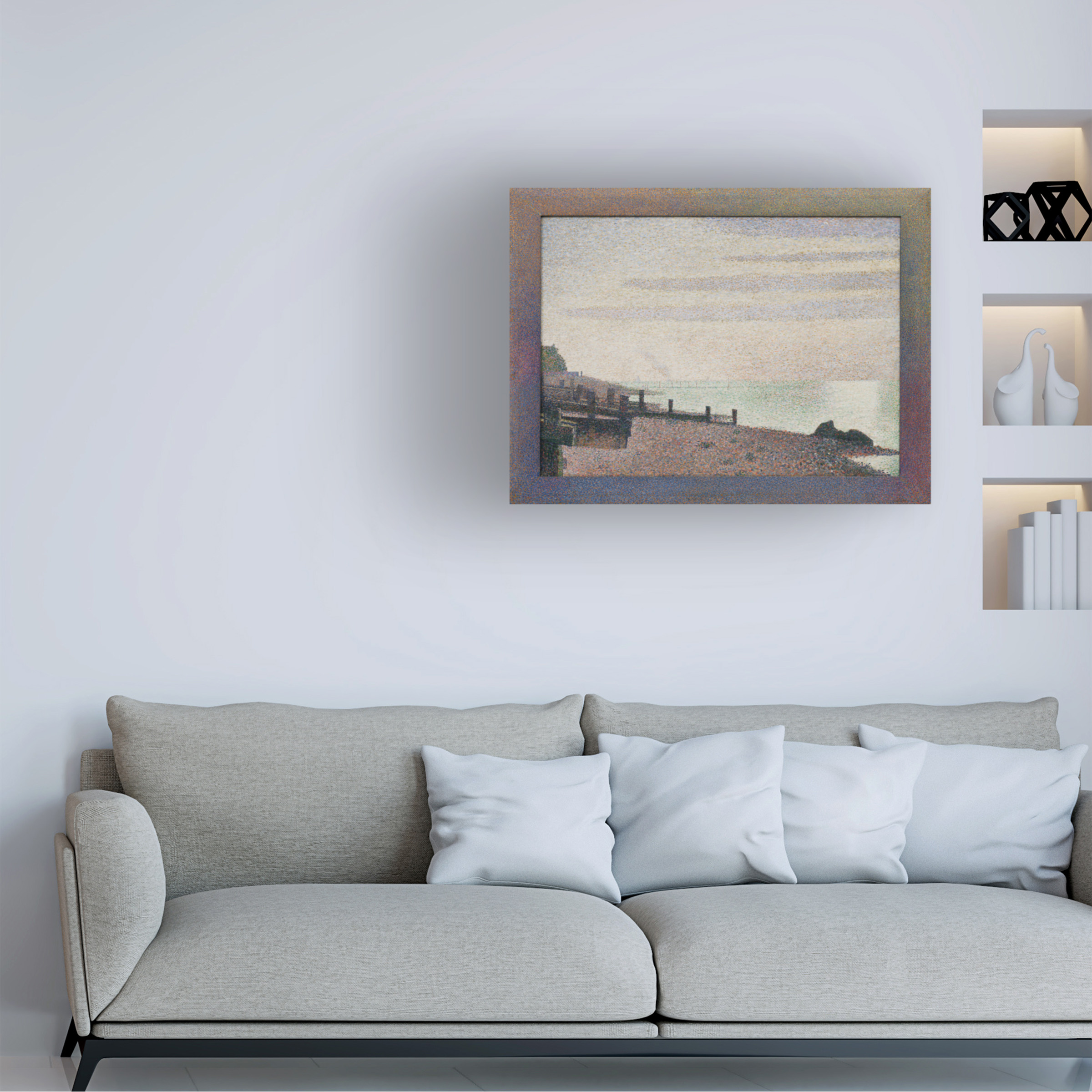 Georges Seurat 'Evening Honfleur' Canvas Art