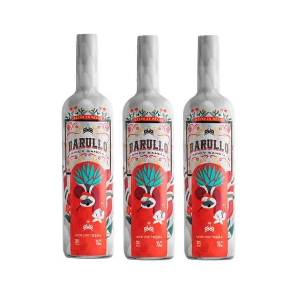 Paquete de 3 Licor con Tequila Barullo Sandía Spicy 750 ml