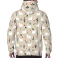thumbnail image 7 of Kdxio Cute Alpaca Print Mens Casual Hooded Collar Drawstring Hoodies Pullover Sweatshirts Casual Long Sleeve Shirts-Medium, 7 of 7