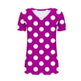 thumbnail image 5 of YHAJDS Women's T-shirts V Neck Short Sleeve Polka Print Casual Spring Summer Top, 5 of 5