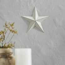 VHC Brands Patriotic Metal Star Distressed 8x8, Independence Day Decor, Decorative Wall Hanging, Rustic Farmhouse Decorations, Creme, Black