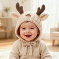 thumbnail image 2 of DHFJKG Adorable Baby Christmas Reindeer Beanie Ear Warmer Hat For Toddler 0-2 Years Old Festive Xmas Soft Hats, 2 of 7