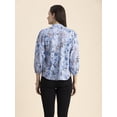 thumbnail image 3 of Moomaya Womens Printed Top, Mandarin Collar, Cotton Shirt Top, 3 of 9