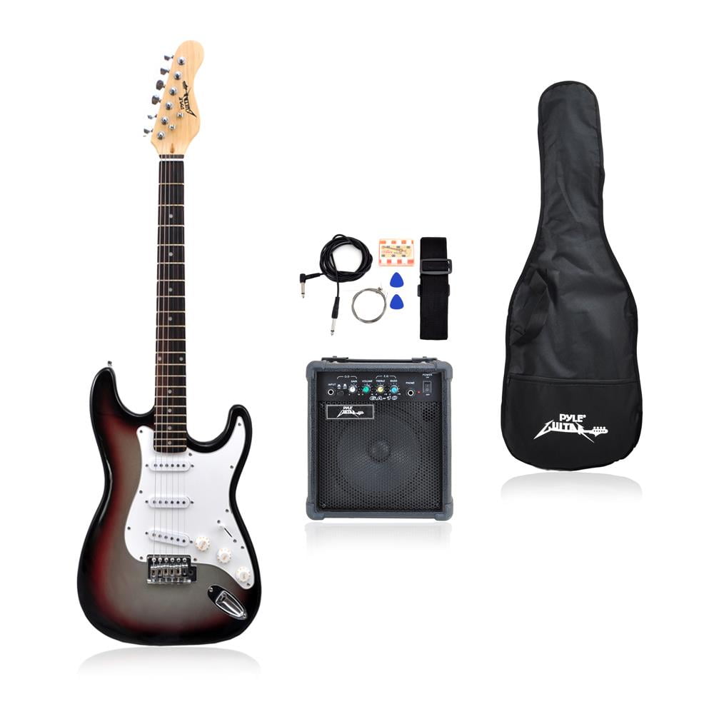 Pyle PEGKT15GS Beginners Electric Guitar Kit, Includes Amplifier