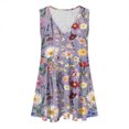thumbnail image 5 of Summer Women Tank Tops Plus Size V-Neck Sleeveless Floral Printed Classic Pullover Blouse Shirt Casual Loose Dressy Going Out Tops For Women, 5 of 5