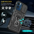 thumbnail image 5 of Motorola Moto G Play 4G 2024 Case with Lens Protection,Ring Holder Cover with Camera Cover & Kickstand Military Grade Shockproof Heavy Duty Protective Support Magnetic Car Mount Holder,Black, 5 of 7