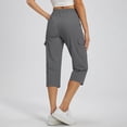 thumbnail image 7 of Cargo Capri Pants for Women Casual Summer Drawstring Elastic Waist Quick Dry Hiking Capris with Pockets, 2XL, 7 of 7