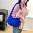 thumbnail image 3 of Bolso de hombro para mujer Bolso de mensajero en la nube Bolso sólidos casuales plisados ​​(Azul), 3 of 5