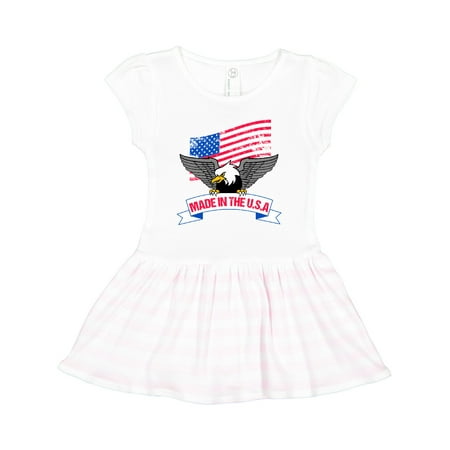 

Inktastic American Flag Made in the USA with Bald Eagle Gift Toddler Girl Dress