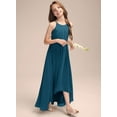 thumbnail image 4 of Drtj 2-14T A-Line Halter Asymmetrical Chiffon Junior Bridesmaid Dress Flower Girl Wedding Party Dress, 4 of 6