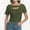 Army Green, variant on Womens Summer Short Sleeve T Shirts Knit Slim Fit One Piece Cutout Scoop Neck Going Out Date Night Tops