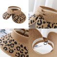 thumbnail image 4 of Wide Brim Straw Hat,Leopard Print Straw Hats Shade Ponytail Hat Folding Sun Hat High-End Performance, 4 of 9