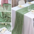 thumbnail image 3 of Cheesecloth Table Runner, 13Ft Sage Green Long Cheese Cloth Boho Gauze Table Runner for Wedding Bridal Baby Shower Birthday Holiday Party Sheer Table Decorations,1 Pcs, 3 of 7