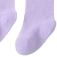 thumbnail image 6 of ITSAME Baby Girls Crew Socks Ruffle Cuff Breathable Cotton Thin Solid Color Mid-Calf Casual Socks for Infants Purple Size 2T, 6 of 7